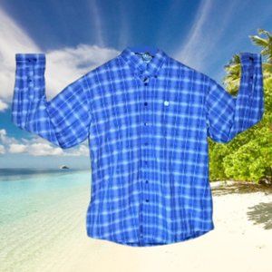 Cinch Blue Plaid Button Down Shirt for Men